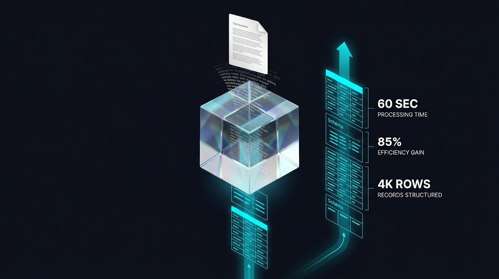 Conceptual diagram showing Answer Engine Optimization extracting structured data for AI for business automation